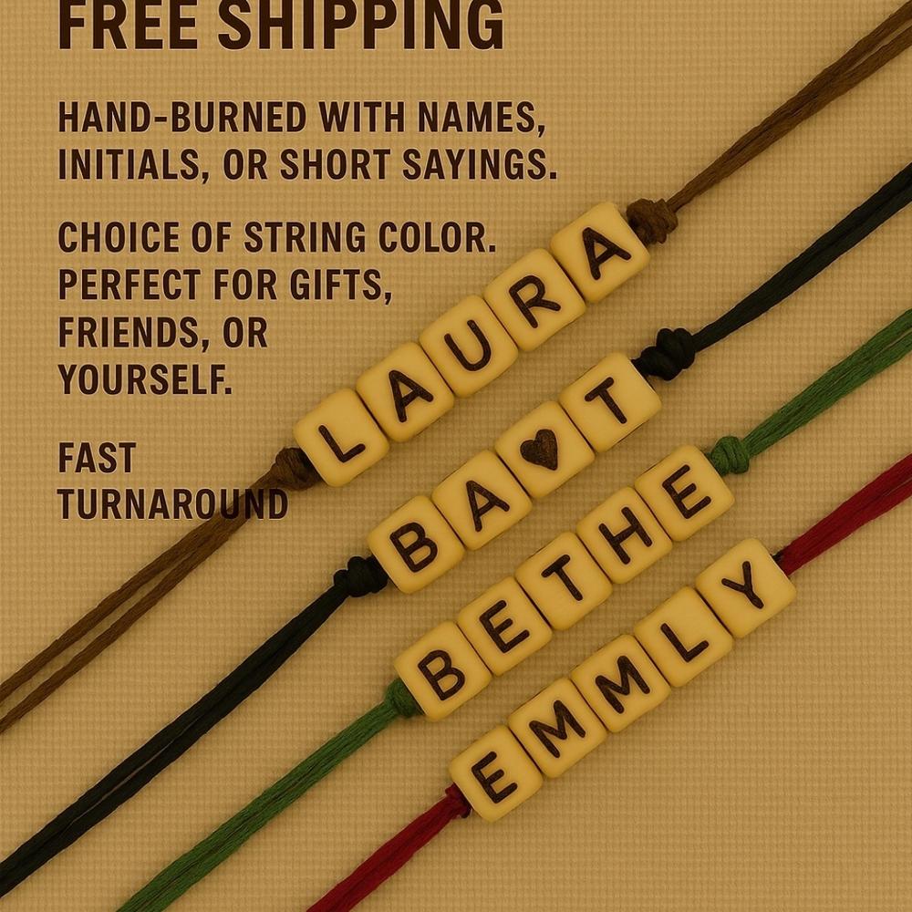 ✨ Custom Bracelets by Jurnee’s Wood + Words – Made Just for You!